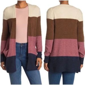 Madewell - Stripe Print Cozy Short Walker Open Sweater Cardigan sz M